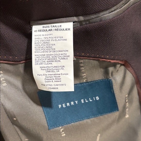 Perry Ellis Dark Brown Sports Coat - Picture 2 of 2